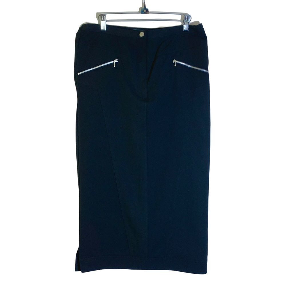 Alain Weiz Black Midi Pencil Skirt Size 12